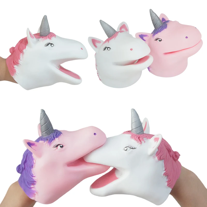Unicorn Toy Stretchy Hand Puppet Animal Hand Puppets with Movable Mouth Puppet toy
