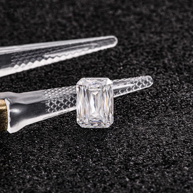 Factory Price Moissanite Diamond 77 Facets Emerald Criss-Cut Lab Created Loose Moissanite Gemstone DEF VVS for Bijoux Making