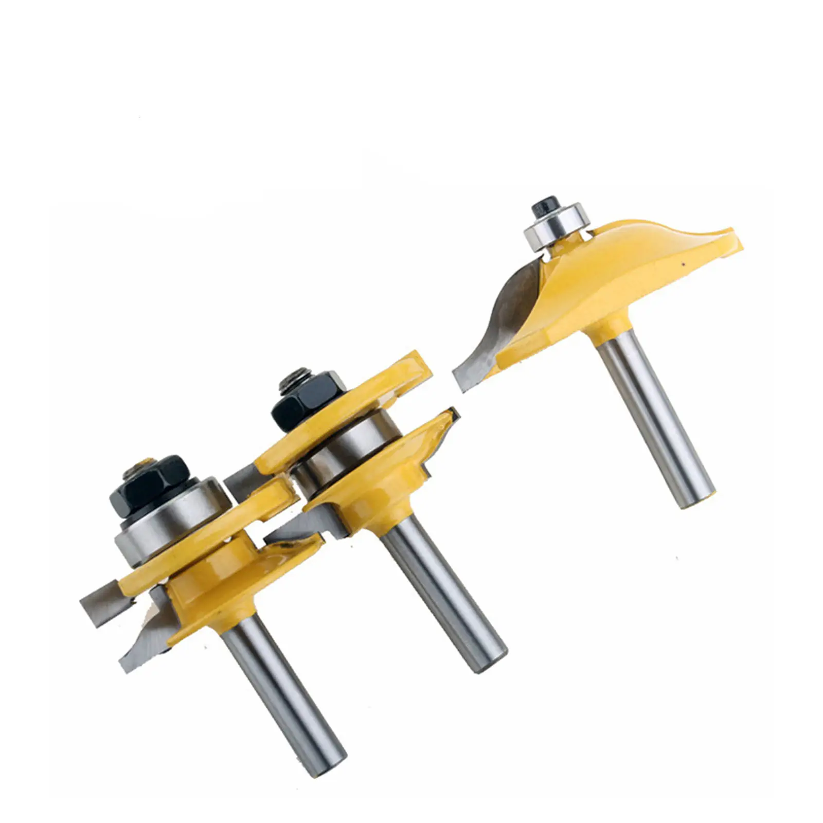 3pcs/lot Raised Panel Cabinet Door Router Bit Set 6mm/6.35mm/8mm/12.7mm Shank Rail & Stile Tenon Ogee Wood Milling Cutter