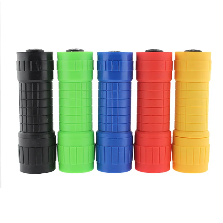 Wholesale Portable 9 LED 3A Battery Mini Pocket ABS plastic Flashlight Torch Light for Camping Hiking Running utility flashlight