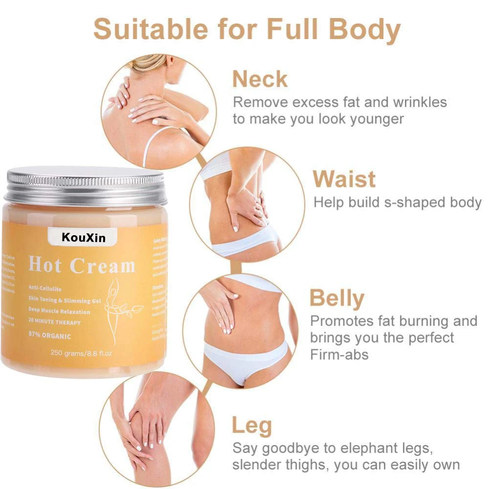 KouXin Hotsale Professional Cellulite Firming Body Fat Burning Massage Hot Cellulite Cream Slim Cream
