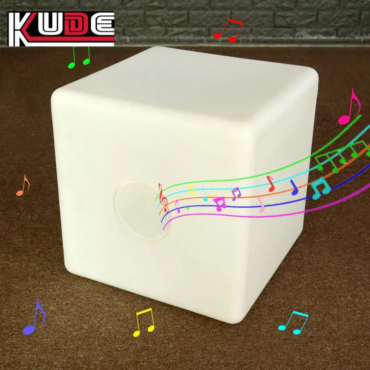 RGB Glowing LED Cube Light With Speaker Battery Rechargeable LED Music Table Lamp