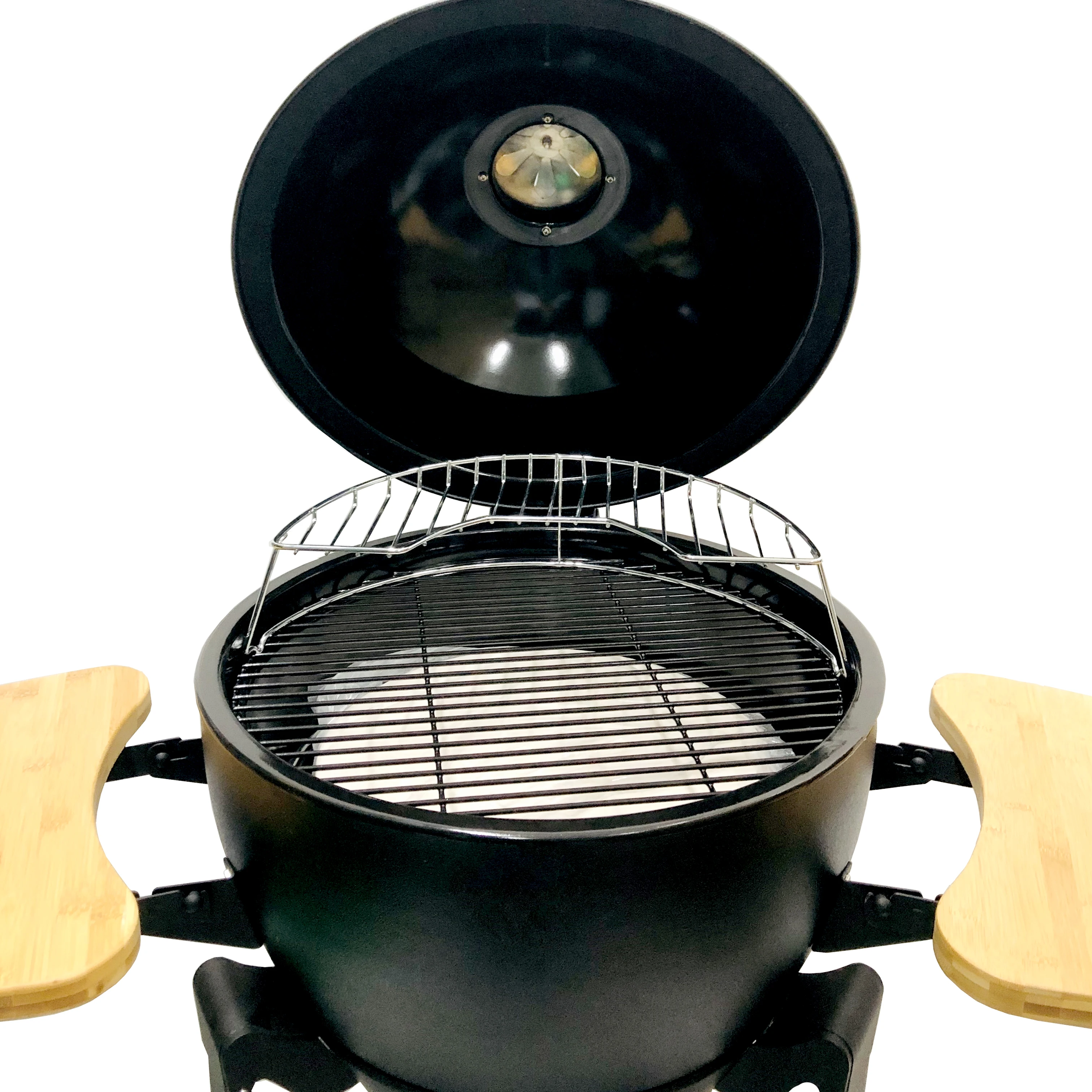 Металлический гриль-барбекю Kamado для яиц большой уличный 21-дюймовый кухонный уголь черный из нержавеющей стали с порошковым покрытием CRS и бамбук