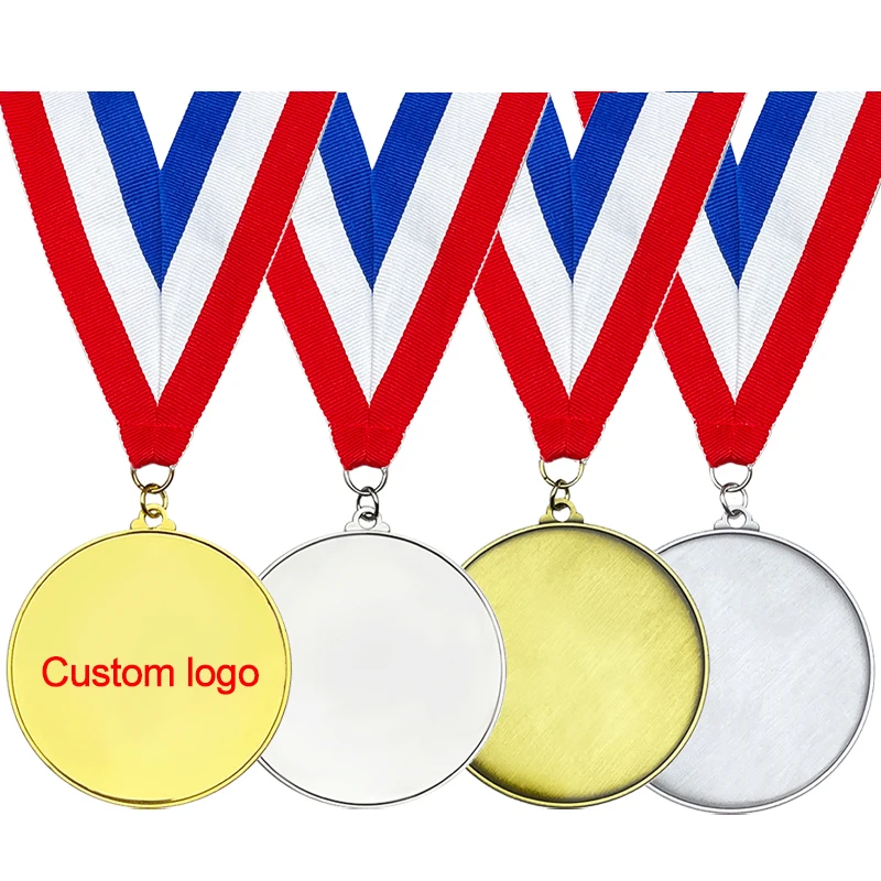 OEM Manufacture Wholesale custom gold silver basketball football sport medal blank medals