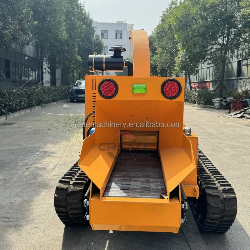 CE Hot Selling 55HP Garden Branch Crusher Tracked Wood Chipper Logs Grinder Diesel Mobile Wood Chipper European Standard