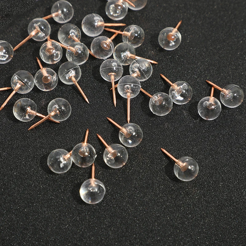 Map Marker Transparent Round Ball Studs Cork Board Push Pins 100 Pcs/set In Stock