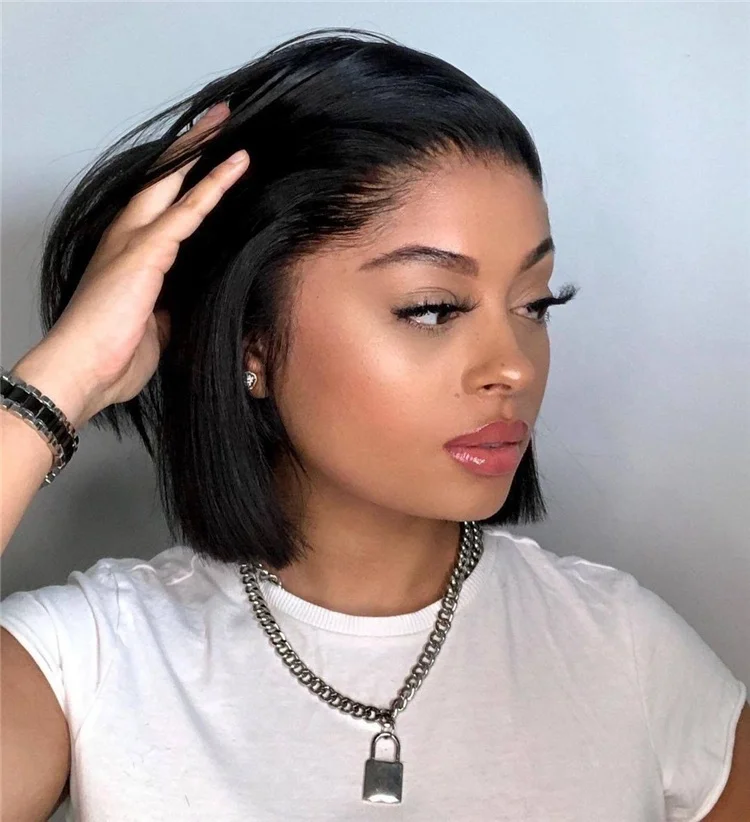 Парики из натуральных волос без клейкой норки прямые парики прозрачного кружева