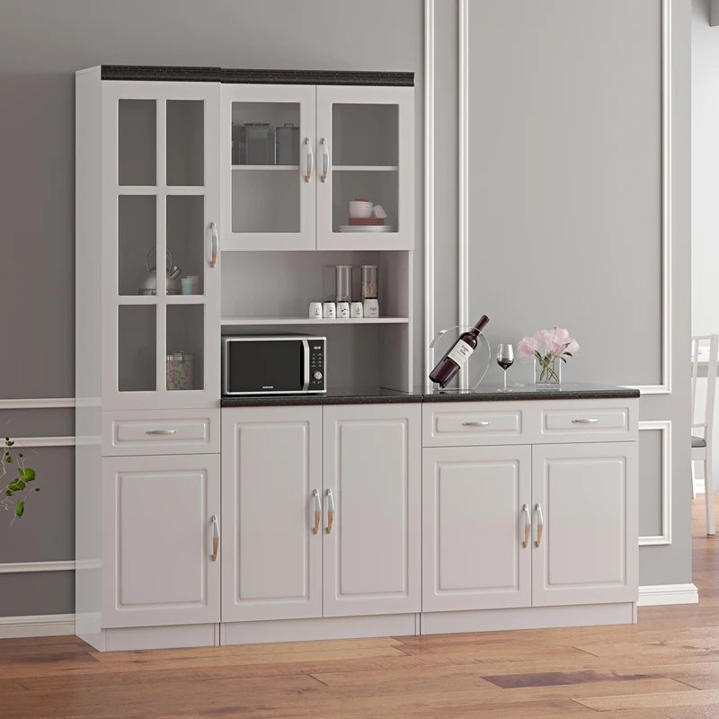 Оптовая продажа современный дизайн индивидуальная мебель небольшая кухонная кладовая шкаф с дверными ручками аппаратная стойка для хранения посуды