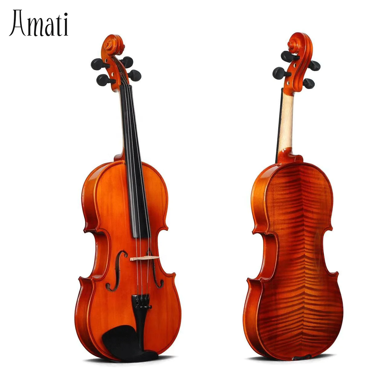 OEM Wholesale Made in China Free Violin Box Bow Pine Musical Instrument Flame Maple Violin