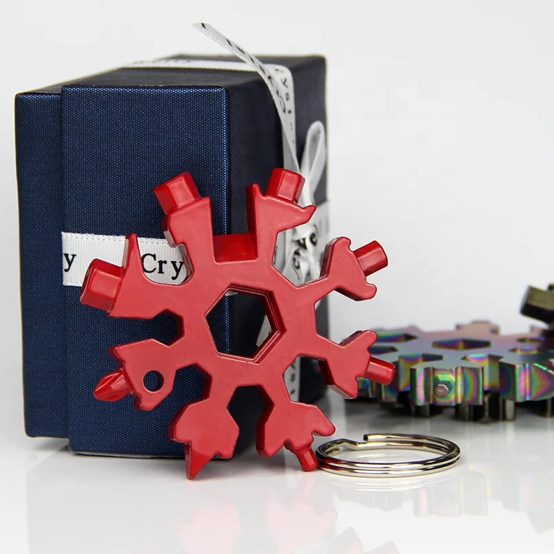 Free Sample 18 In 1 Heavy Duty Durable Stainless Steel Snow flake Multi Tool With Screwdriver Bicycle Repair Artifact