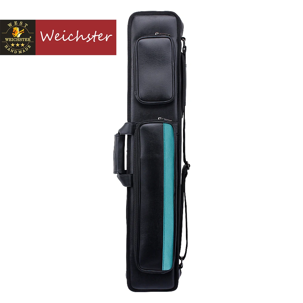 
3x6 Billiard Pool Light Green Cue Case/Bag for 3 Butts 6 Shafts 9 Holes 1/2 Cue 