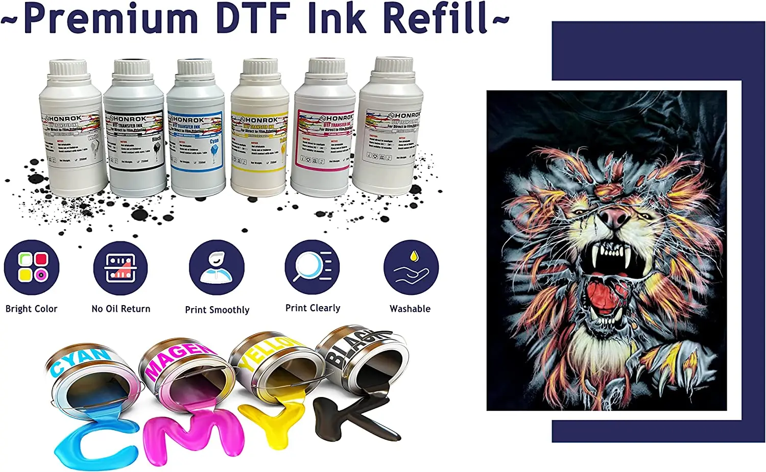 Guangzhou wholesale dtf ink Inkjet White Ink cheap DTF pigment ink CMYKW for T-shirt printing