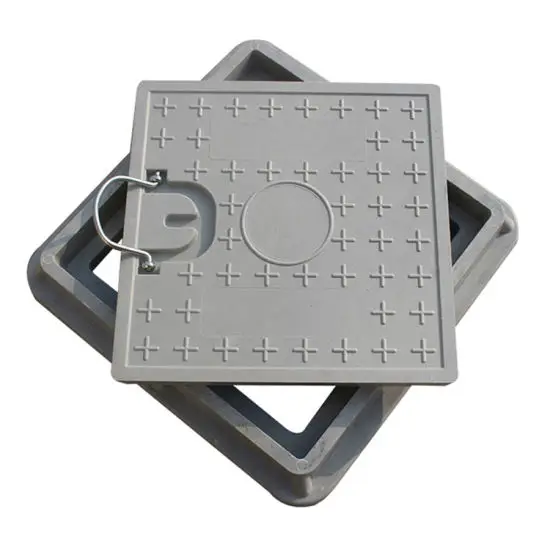 Square 600*600 FRP composite manhole cover with frame