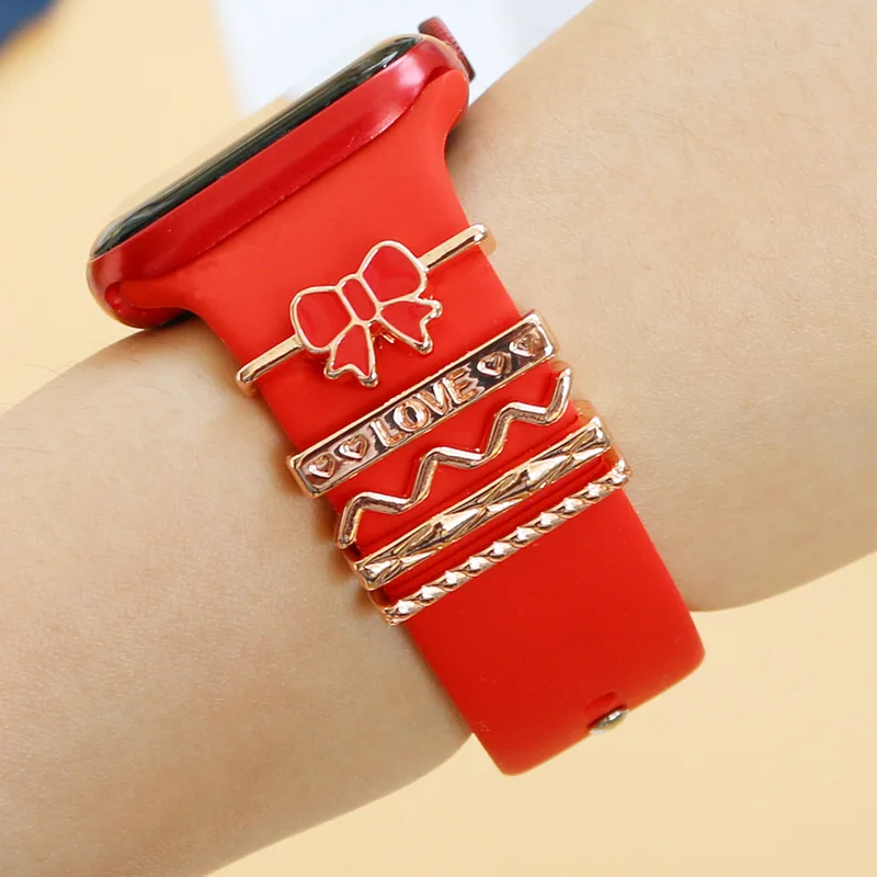 Luxury Watch Band Slider Charm Decoration set, Watch Strap Decorative Metal Stud for Smartwatch Band Ring