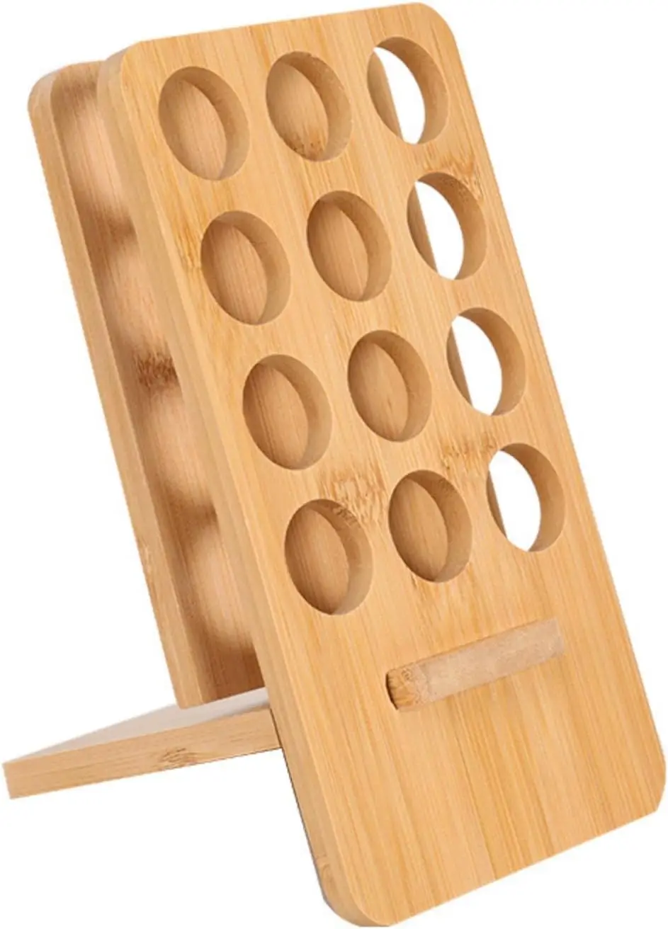 12 Grids Wooden Essential Oils Storage Racks Oil Organizer Bottles Bamboo Wood Display Stand Holder
