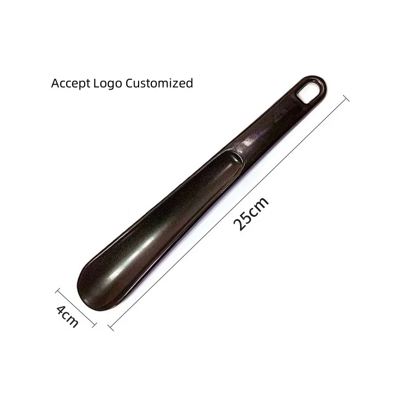 Custom LOGO 25 CM Plastic Shoe Horn Lazy Short Shoe Spoons Mini Plastic Small Shoehorn Shoe Puller