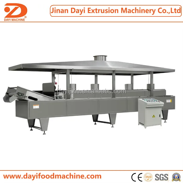high quality electric gas 304 pellet automatic continuous food frying conveyor fried machine fried corn snack equipment