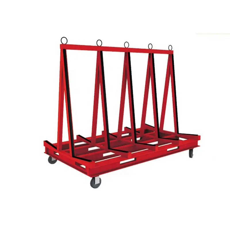 Customized stackable steel industry warehouse glass plate glass transport vehicle storage rack L-type