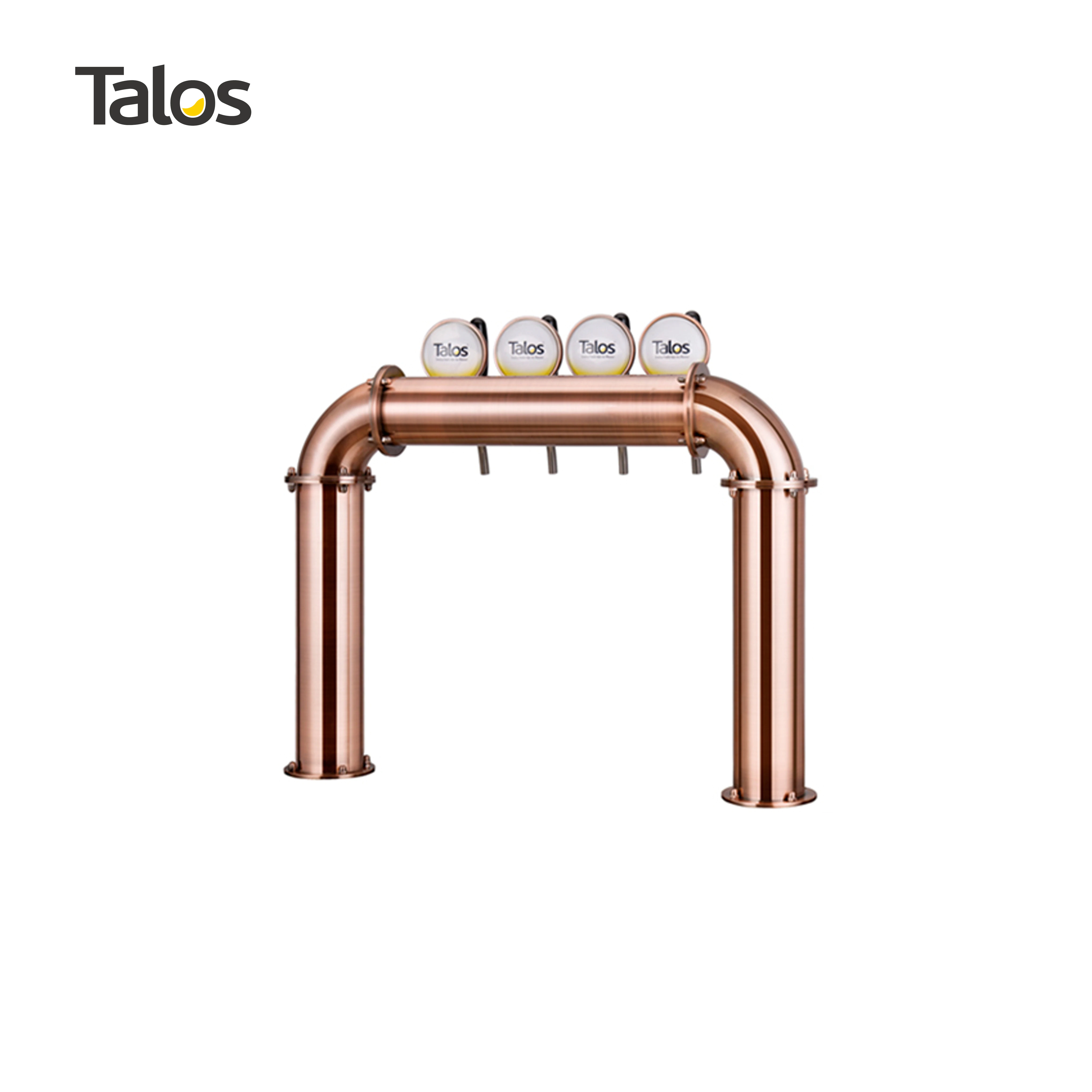 TALOS U Tower Stainless Steel 4 Tap Tower 85mm Beer Dispensing Equipment Draft Beer Tower (Red Bronze)