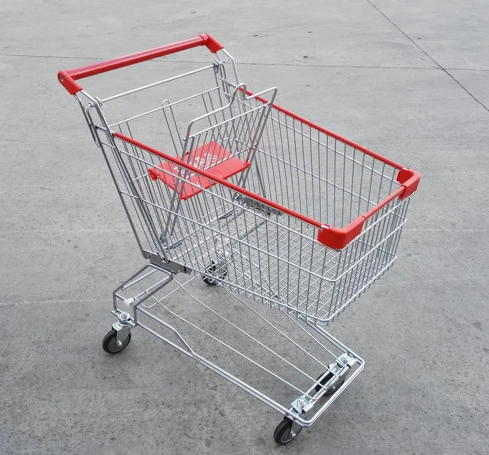 125liter shopping trolley with metal basket for indian grocery store with good quality