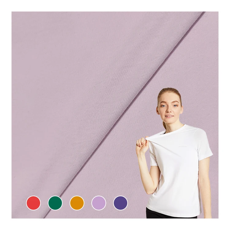 Custom OEM 35% Organic Cotton 65% Recycled Polyester Jersey Fabric For T Shirts