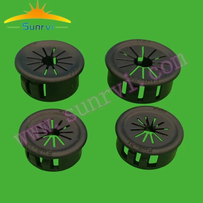 Black white Petal Type Nylon Snap Bushing EHR-25 Chassis cable hole Bushing plastic hole plug for cable wire organizer