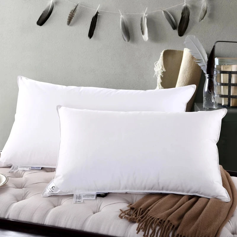 Wholesale Custom Luxury Hotel Soft Cotton Fabric Goose Down and  Feather Pillows
