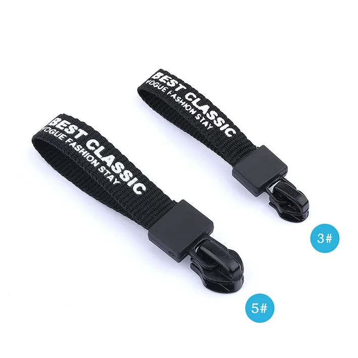 Ribbon printing zipper head 3# 5# zipper head garment case bag sliders for men and women