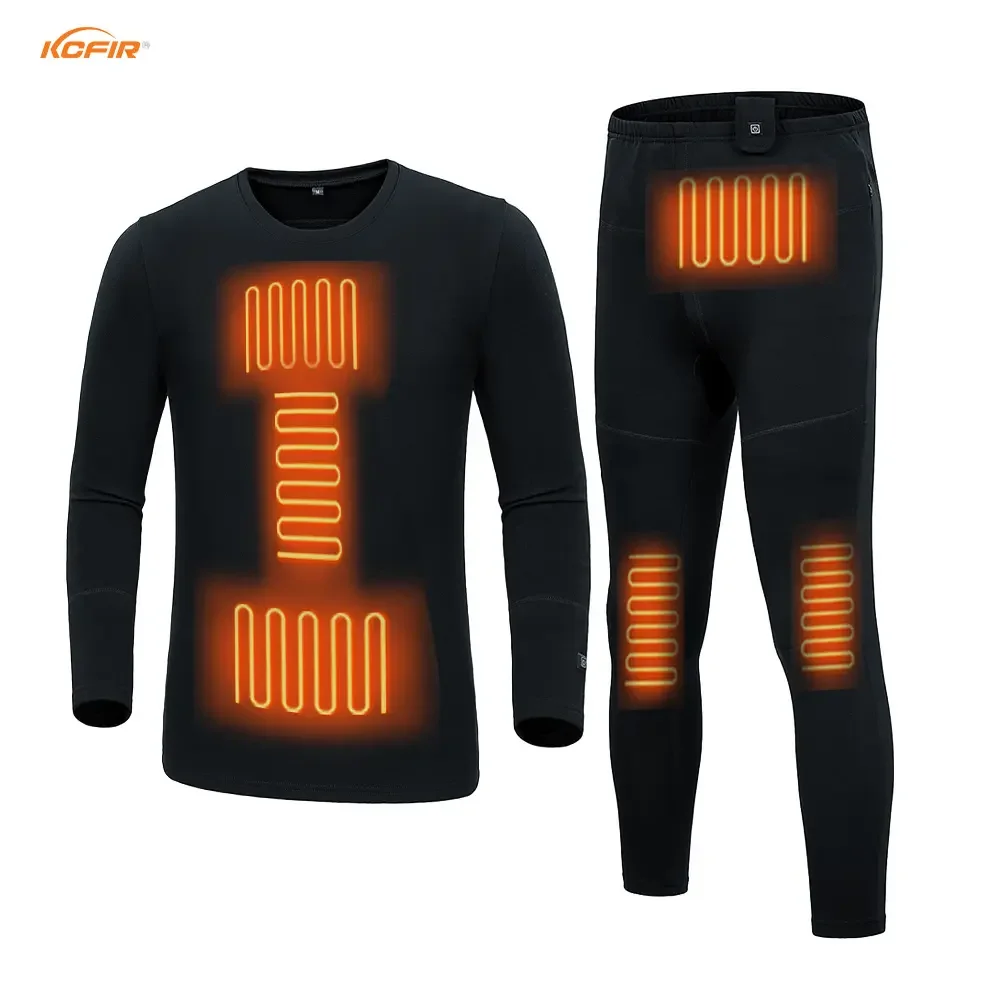 Легкое дышащее термобелье с батарейным питанием плюс размер с подогревом внутренняя одежда унисекс трикотажный дизайн с принтом сохраняет тепло