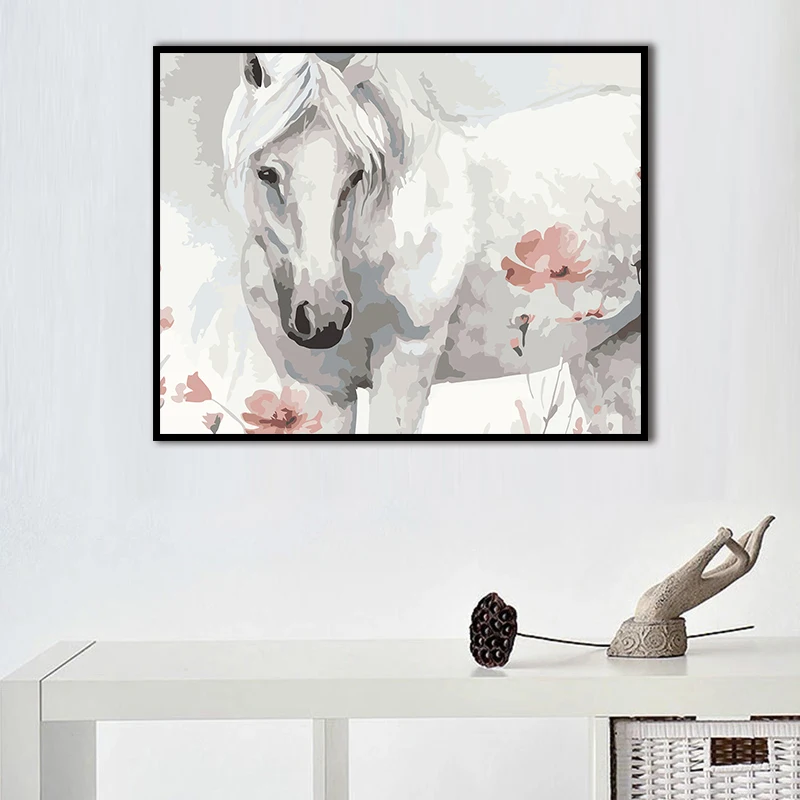 
 2021 Hot sell 40x50cm colored animals Drawing Canvas Home Decor Gift DIY Painting  