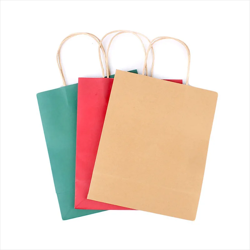 Custom Printing White Kraft Paper Bag Wholesale With Paper Handle Personalised Gift Paper Bag