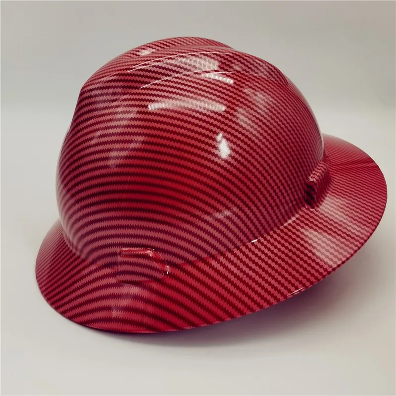 Carbon fiber construction industry full brim mining workers safety helmet hard hats