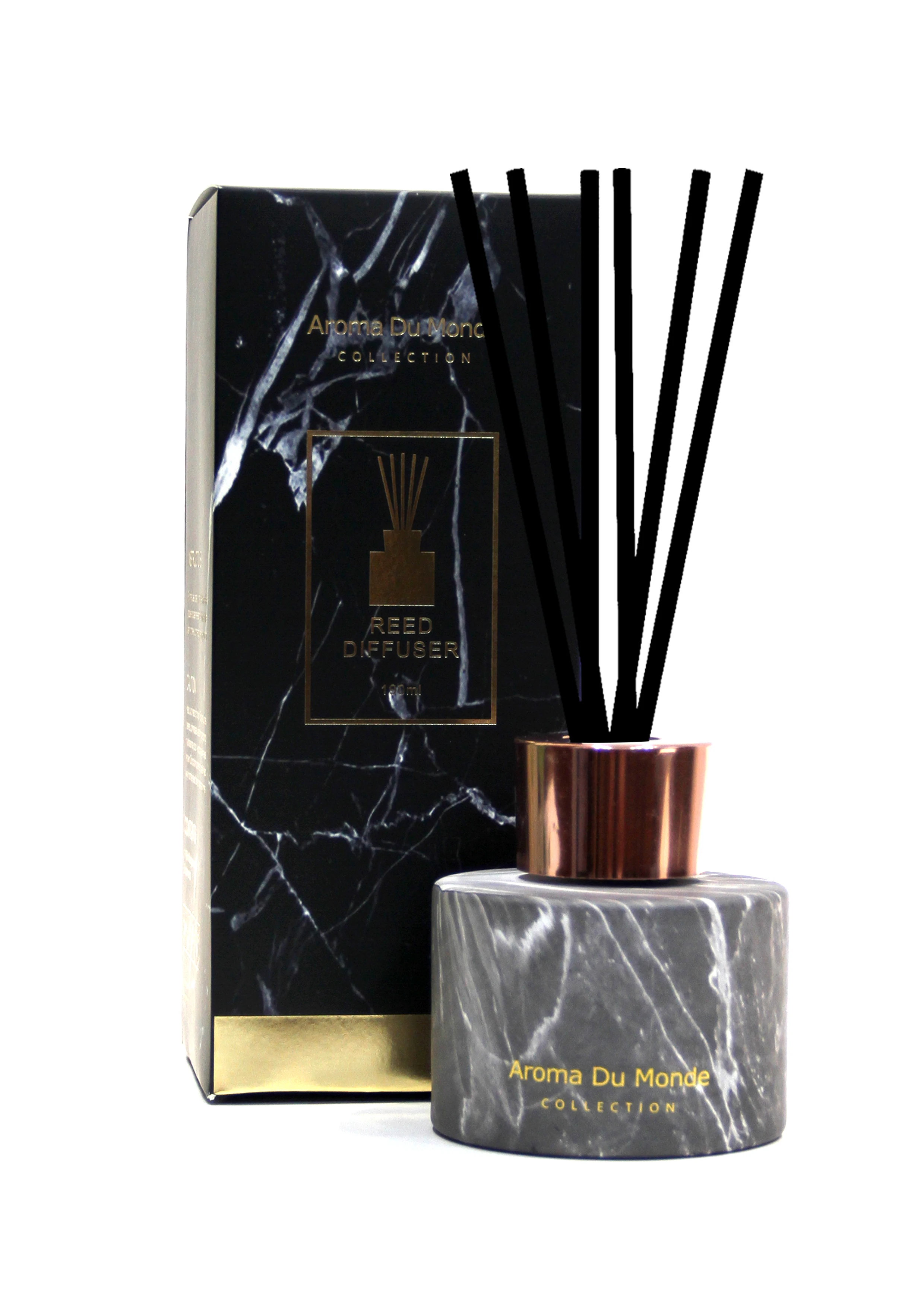 Marble diffuser bottle glass Lavender Jasmine Custom Fragracne Scented Reed Diffuser for Home Office, 180ml 6.34oz