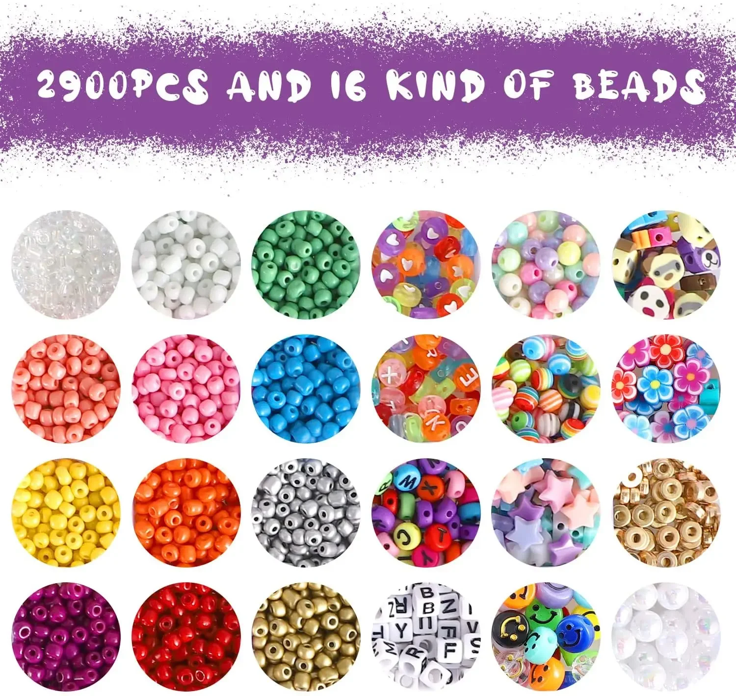 4mm Glass Seed Beads for DIY Jewelry Making for Earrings Polymer Clay Pearl Letter Beads Star Flower  Face Findings