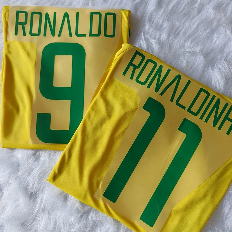 Оптовая продажа 1998 2002 Rrtro RONALDOS Футбольная майка тайское качество оригинальная Классическая бразильская винтажная футбольная старые Клубные майки