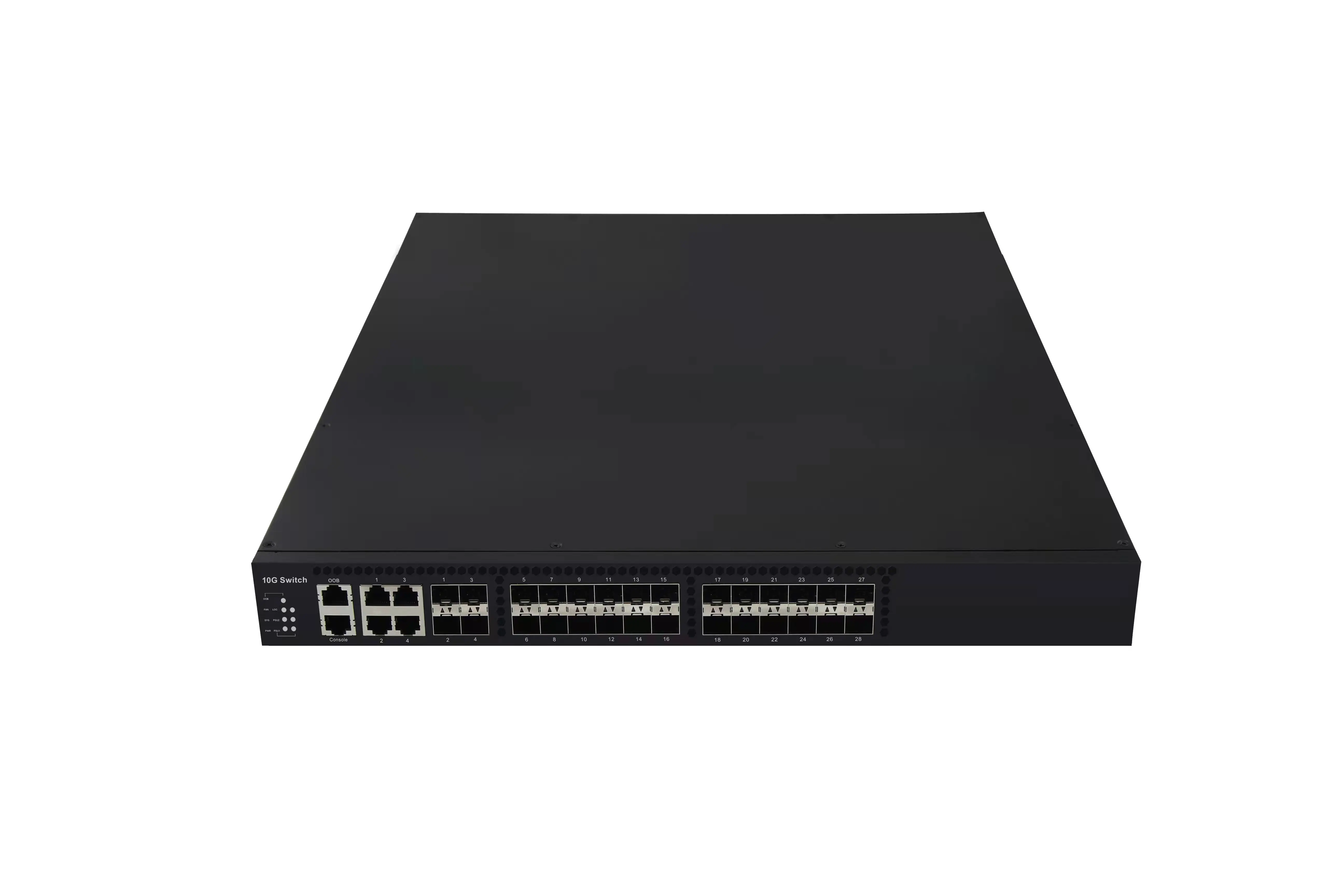24 10G SFP+ optical ports 1 10/100/1000M RJ45 adaptive electrical ports network switch 24+1+1