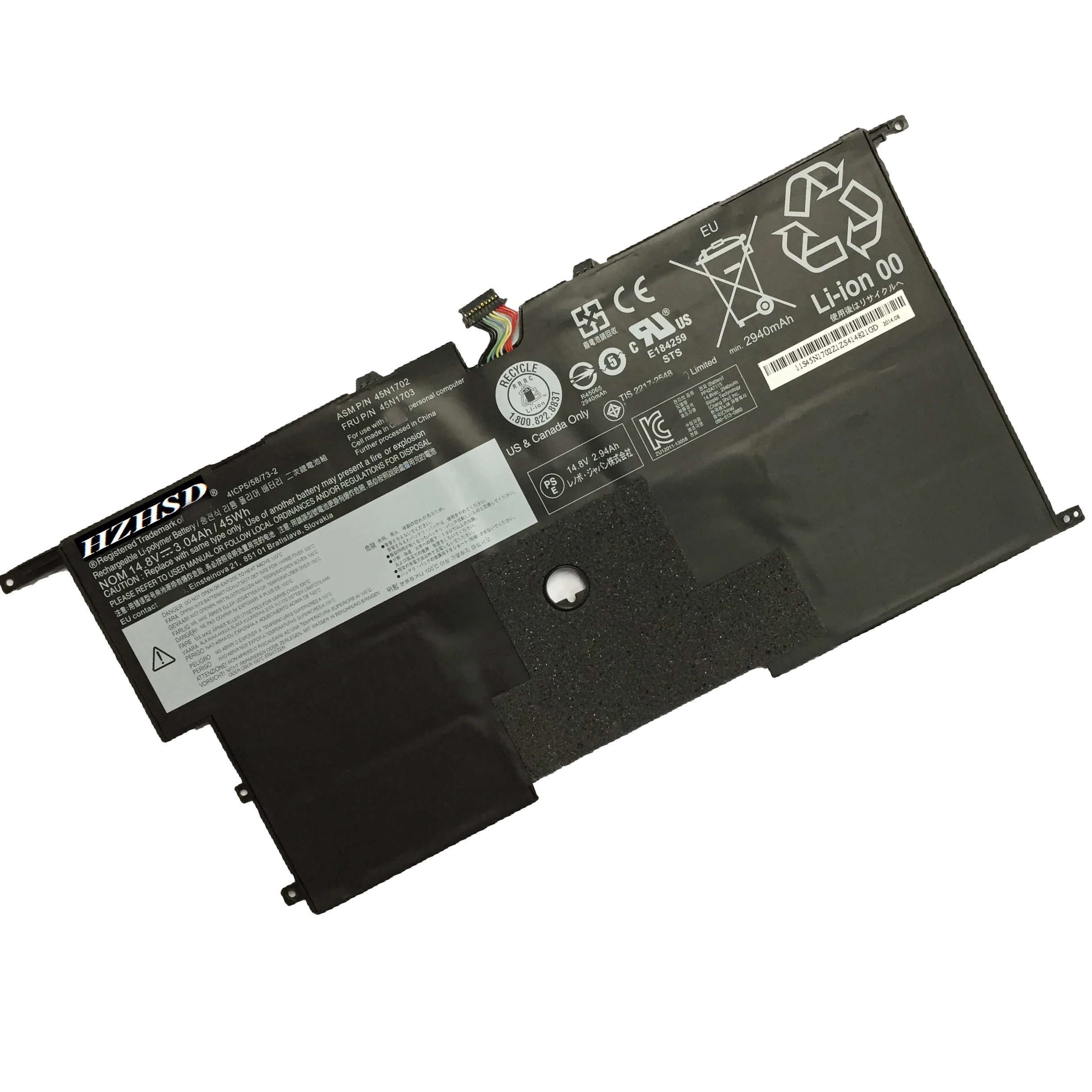 14.8V 45wh X1 Laptop Battery 45N1700 45N1701 45N1702 45N1703 For Lenovo ThinkPad X1 Carbon Gen 2 20A7 20A8