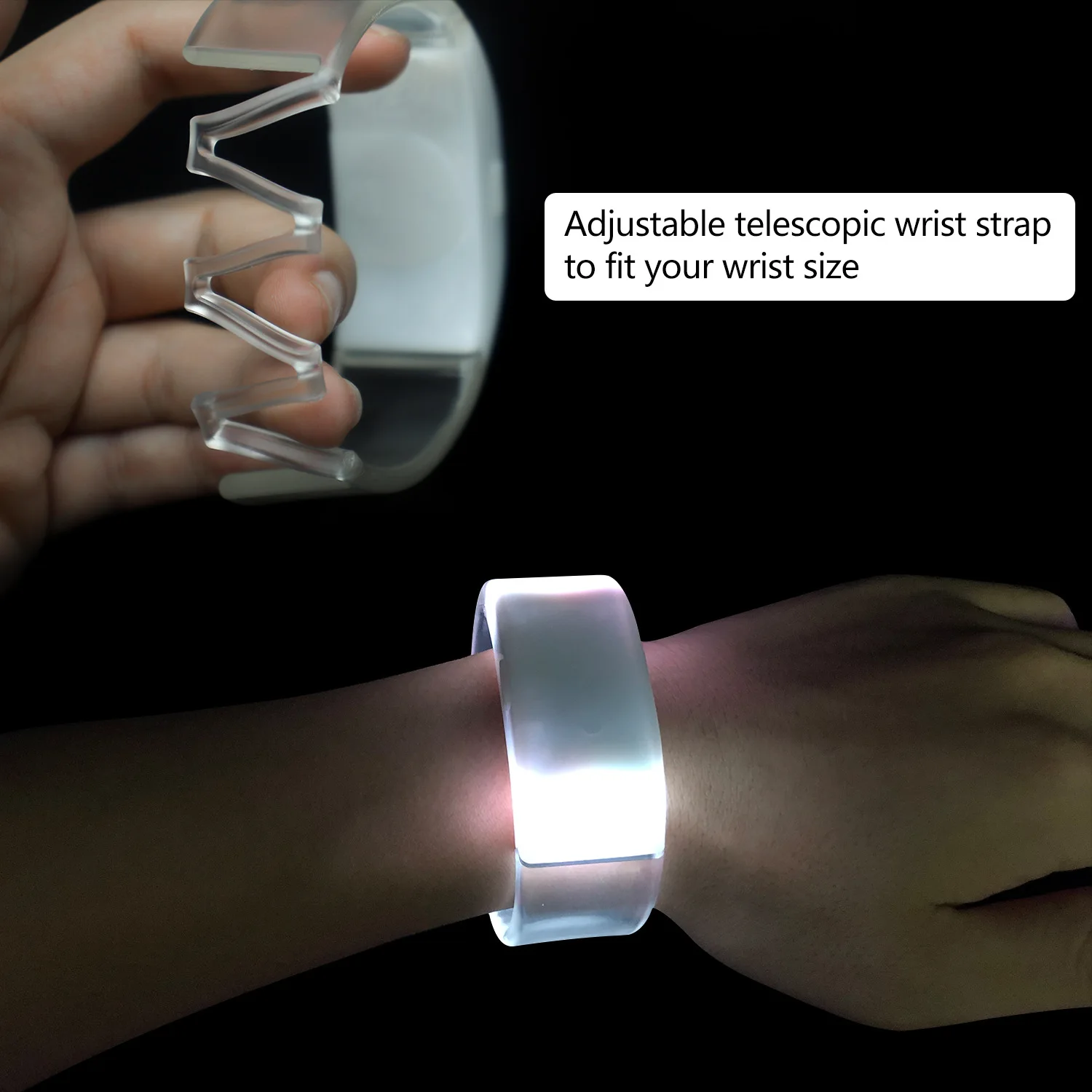 LED Glow Bracelets Light Up Glow in The Dark Party Favors PVC Led Wristbands for Concerts Festivals Game Prizes Sports Rave