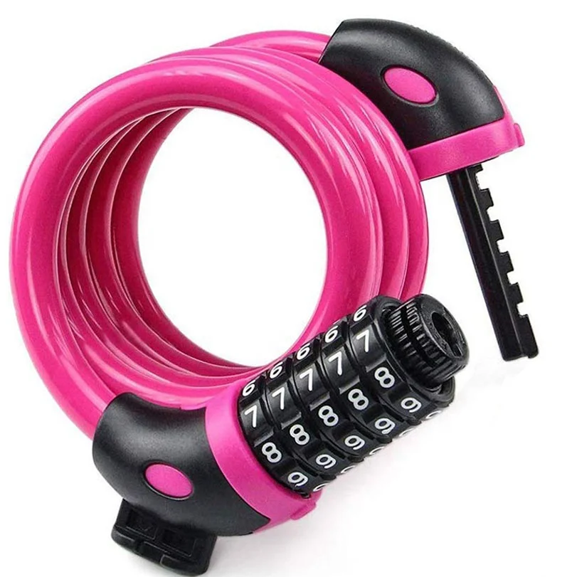 new  high security 5-digit Cable lock fit for electric scooter Motorcycles and bicycle