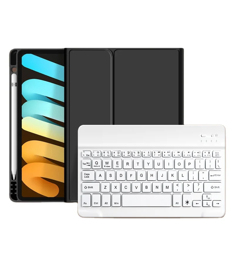 Оптовая продажа с завода, тонкий легкий мягкий чехол из ТПУ для планшета, беспроводной чехол с клавиатурой BT для ipad mini6