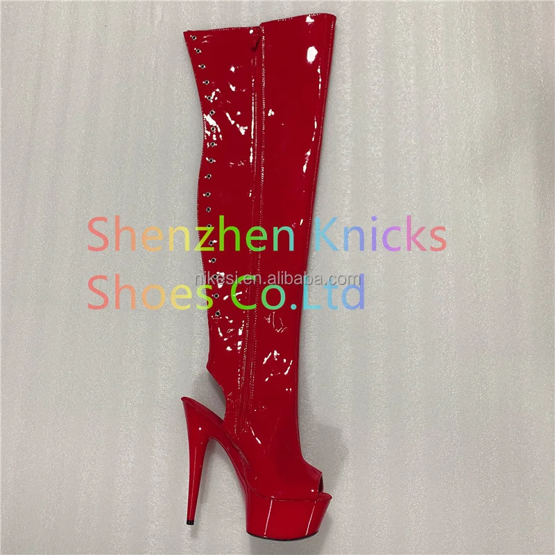 15cm high boots with knee-high boots clubs Cosplay pole dancing shoes boots After fine hairtail mouth high knee-high boots