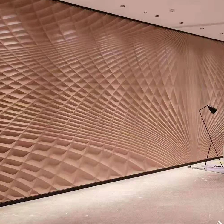 Custom Modern Irregular Art Curve Luxury Wave Wooden Decorative Wall Covering 3d Wall Panel