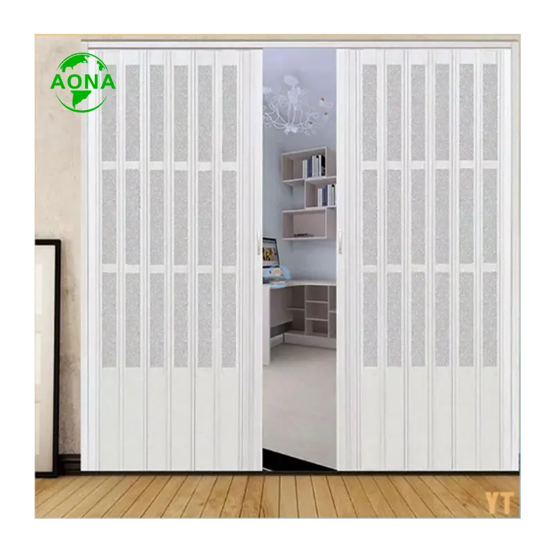 China Manufacturer Generous PVC Sliding Accordion Doors Beautiful Design PVC Folding Door With Lock