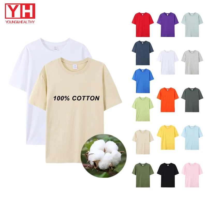 High Quality Custom Tee Shirt Blank T Shirt Round Neck Short Sleeve Printing 100% Cotton for Men T-shirt Sublimation Blanks