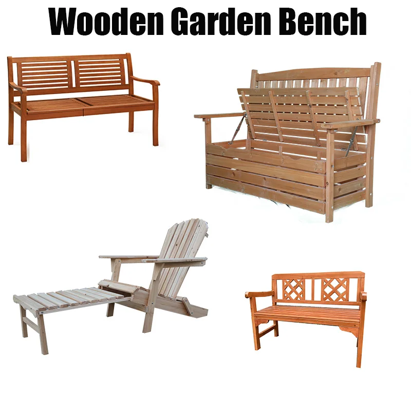 Garden Furniture Rustic Outdoor Commercial Wood Hardwood Park Garden Bench