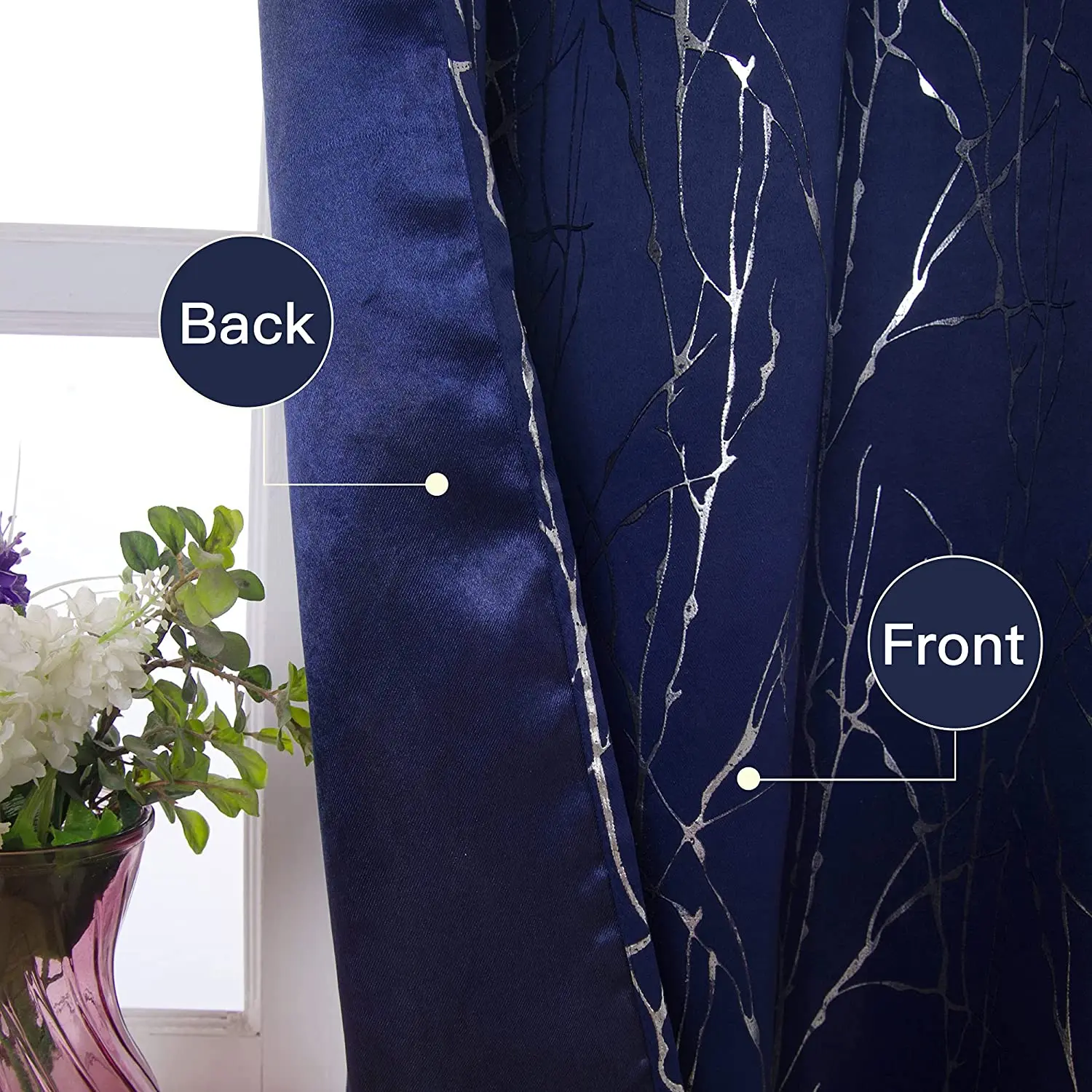Factory Made Luxury Decor Solid Dusty Blue Grommet blackout Curtains for Bedroom