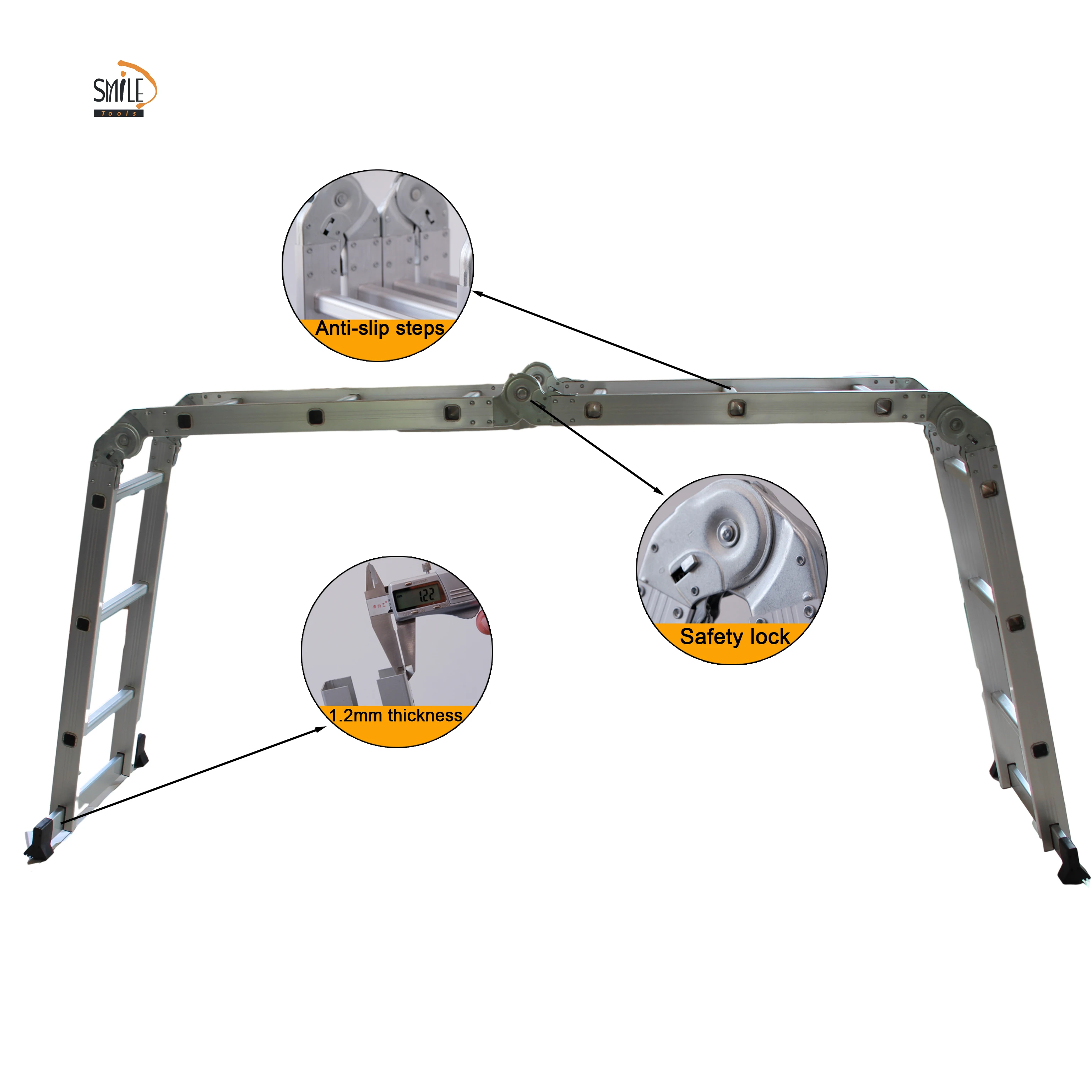 Multifunctional Telescopic Aluminum Folding Ladder Large and Small Hinge for Outdoor Climbing Stairs Practical Outdoor Tool