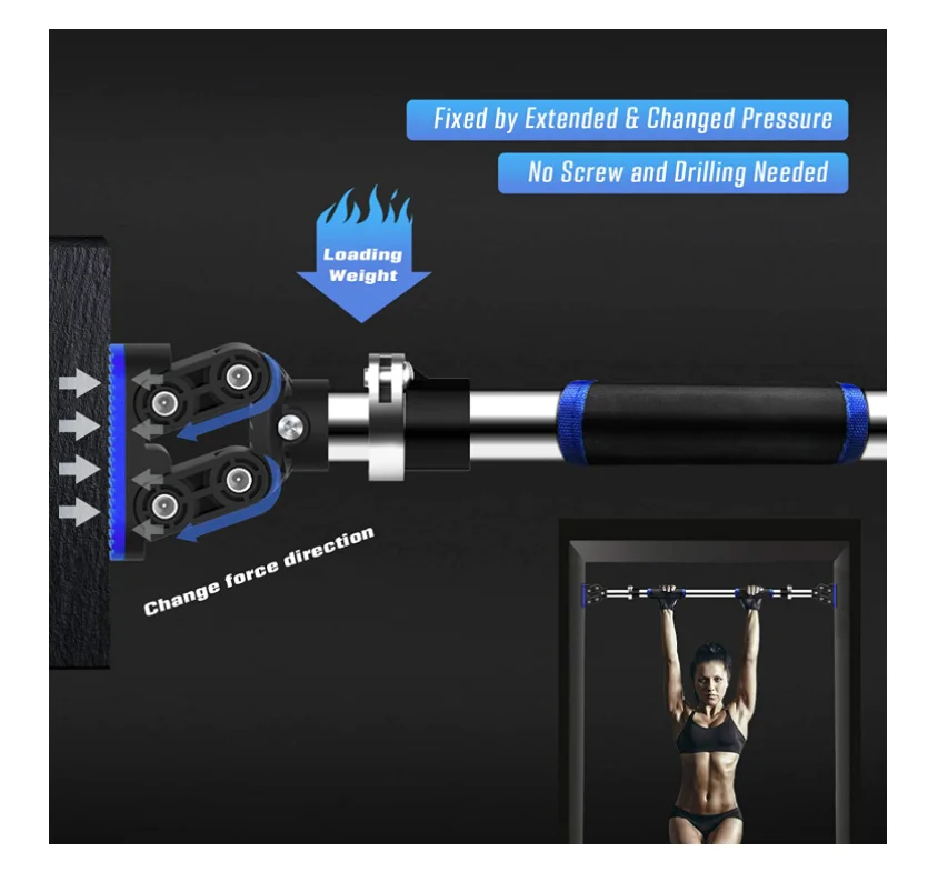 High Quality Gym Equipment Multi-function doorway bar Commercial doorway pull up bar with 4 size