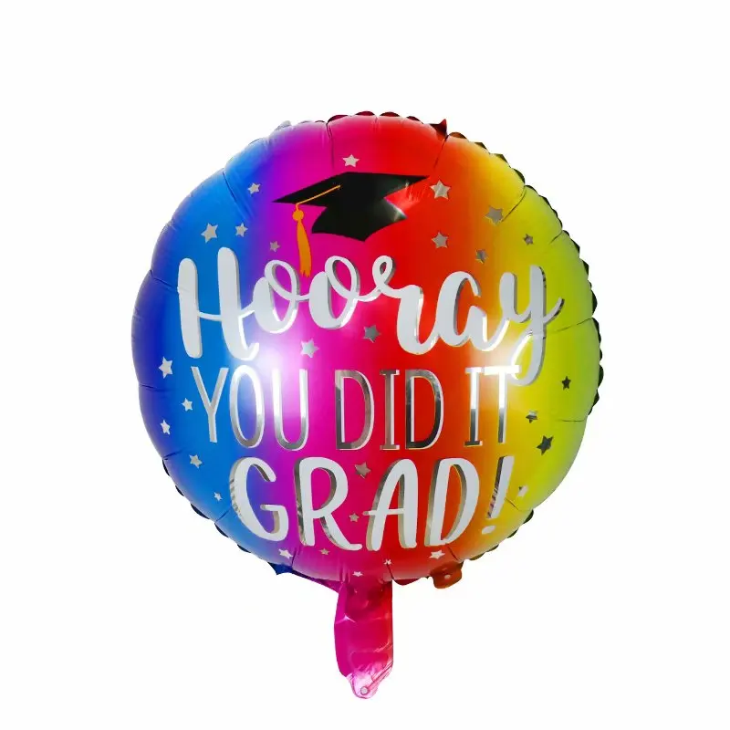 18 inch foil graduation globos star square round shape congrats grad helium balloon for Graduation party decoration supplies