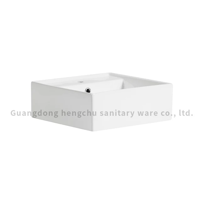 wholesale for hotel bathroom ceramic  table top square design wash hand art sink lavabo basin